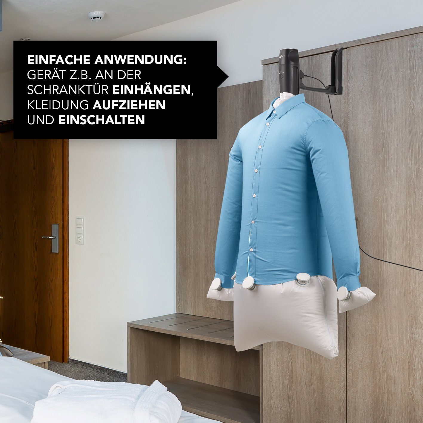 MAXXMEE Bügelsystem inkl. Tasche, Hemden- & Blusenbügler Kompakt schwarz