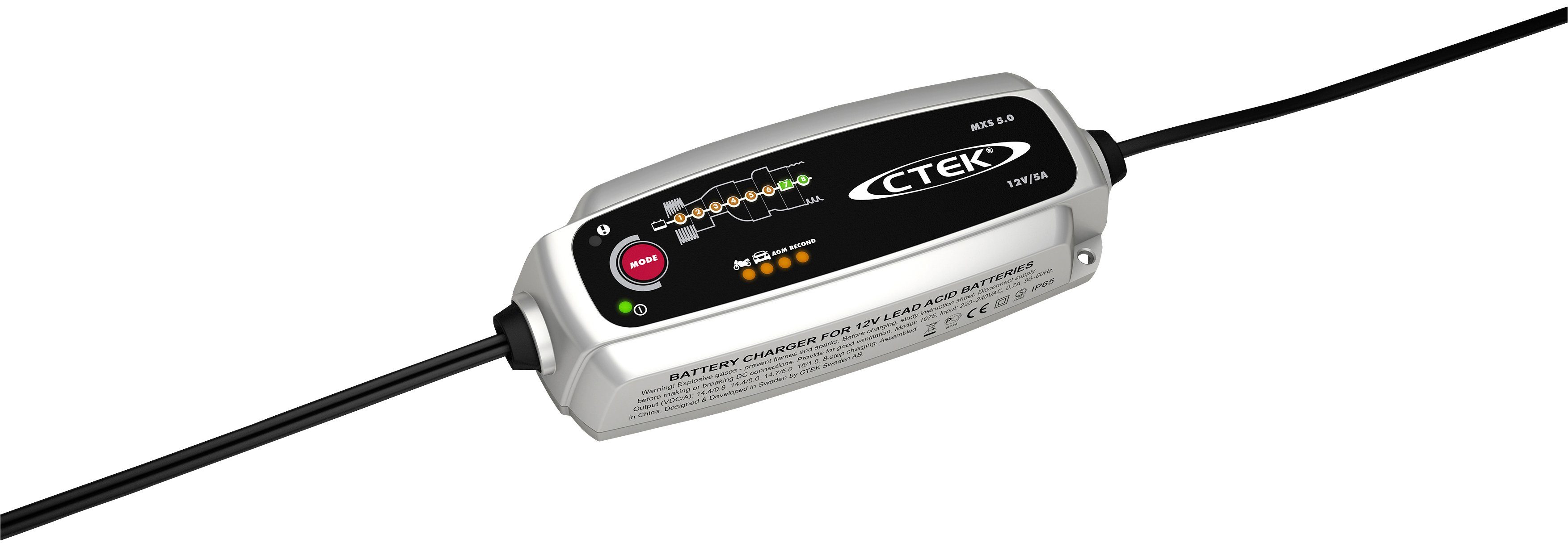 CTEK MXS 5.0 Batterie-Ladegerät (eingebaute Anpassung der Ladespannung an die Umgebungstemperatur)