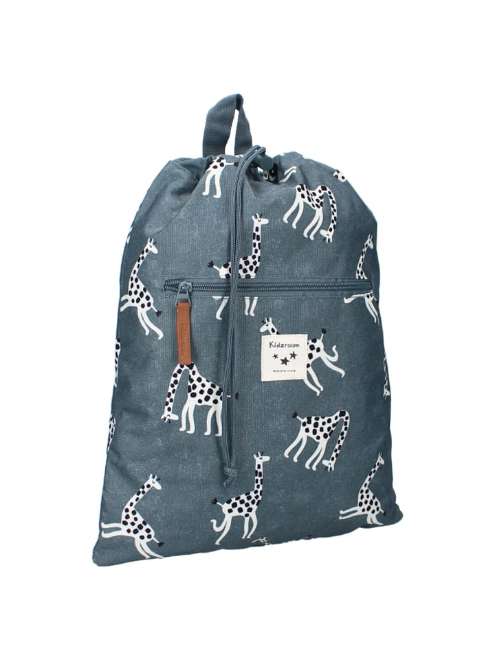 COFI 1453 Kidzroom Turnbeutel mit Giraffen Allover-Print für Jungen und Mädchen in Blau günstig kaufen 32 cm
