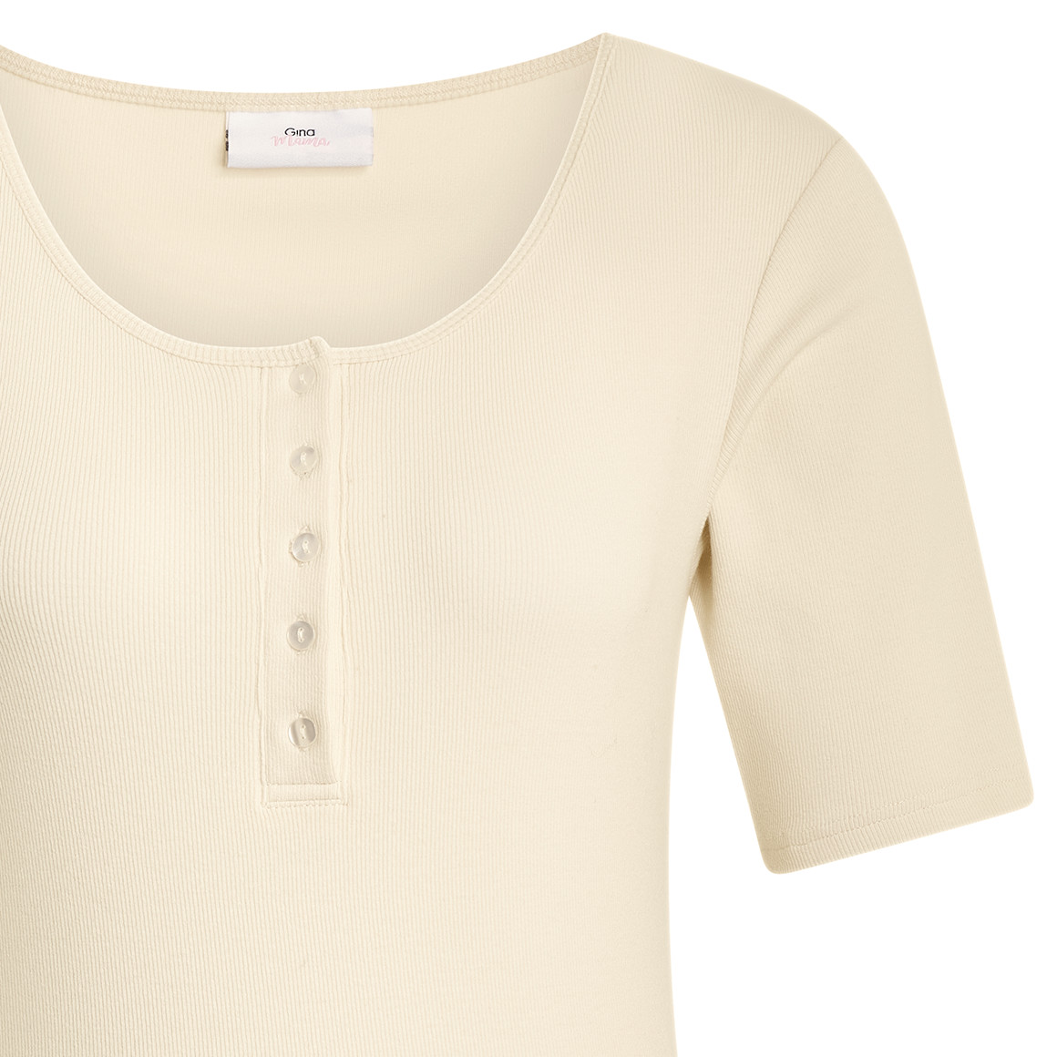 Damen Umstands-T-Shirt mit Knopfleiste