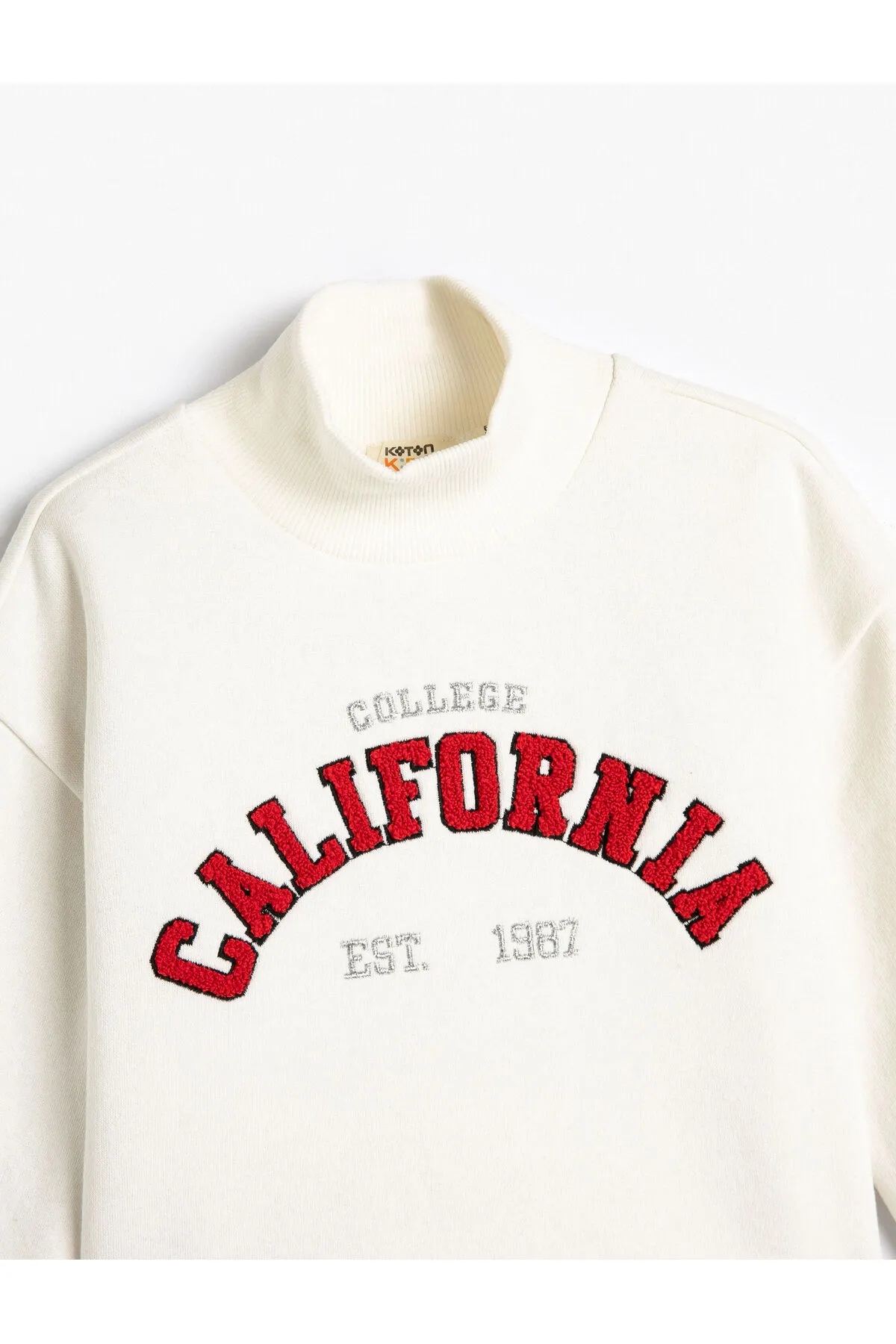 Koton  Crop Oversize College Sweatshirt Stehkragen mit Schleife