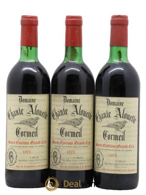 Saint-Émilion Grand Cru Château Chante Alouette Cormeil 1975 - Lot de 3 Bouteilles