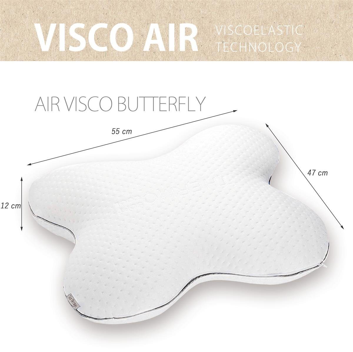 Nackenstützkissen Sei Design orthopädisches Nackenstützkissen VISCO AIR, Viscoelastisch, SEI Design, Bezug: Thermoregulierender Bezug, Rückenschläfer, Seitenschläfer, Bauchschläfer, Thermoregulierender Bezug