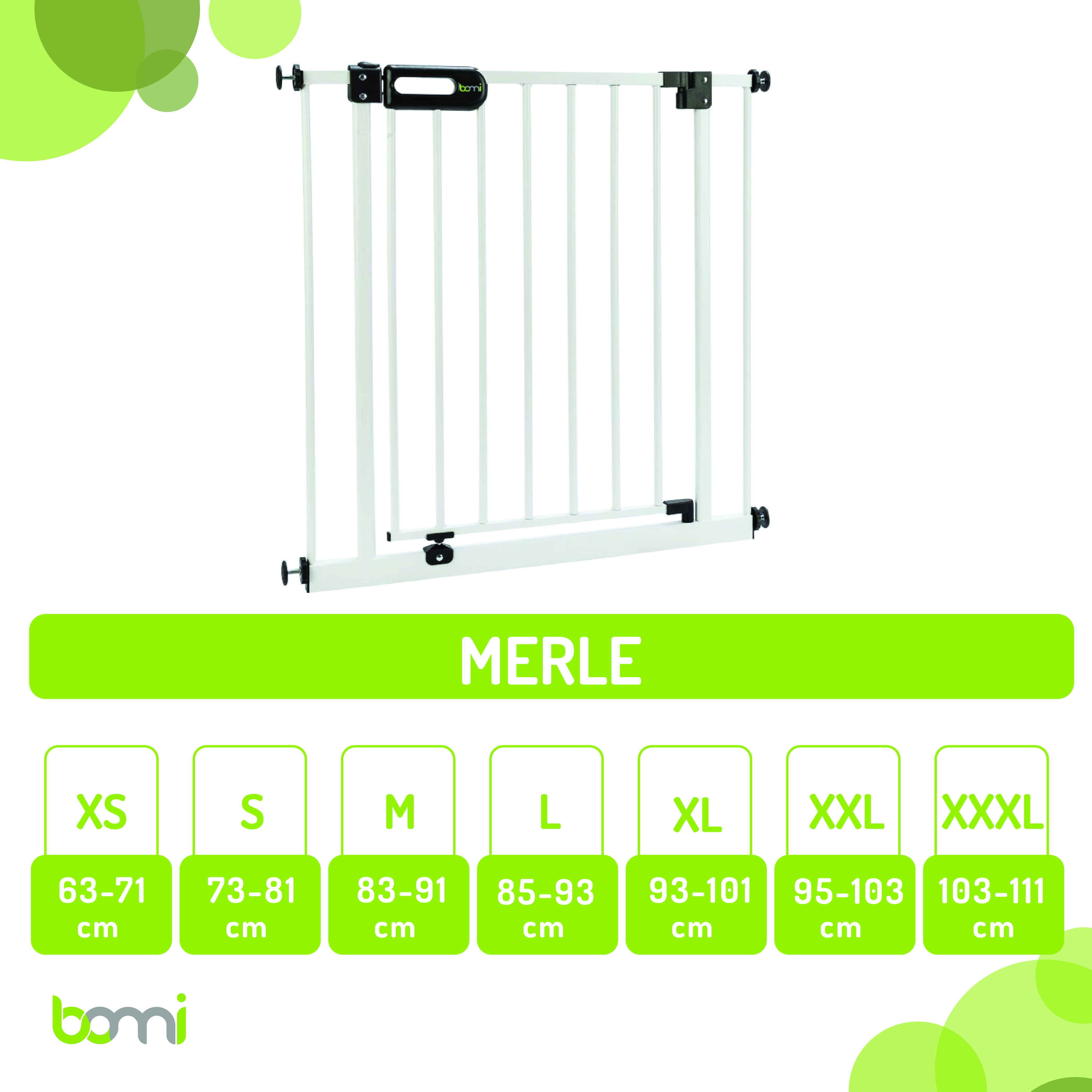 bomi Türschutzgitter & Hundeklappen bomi Türschutzgitter Merle 63-111 cm S