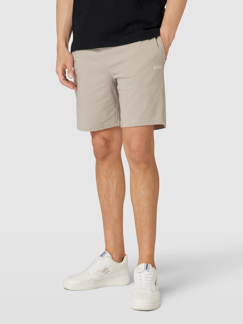 Sweatshorts mit elastischem Bund in taupe