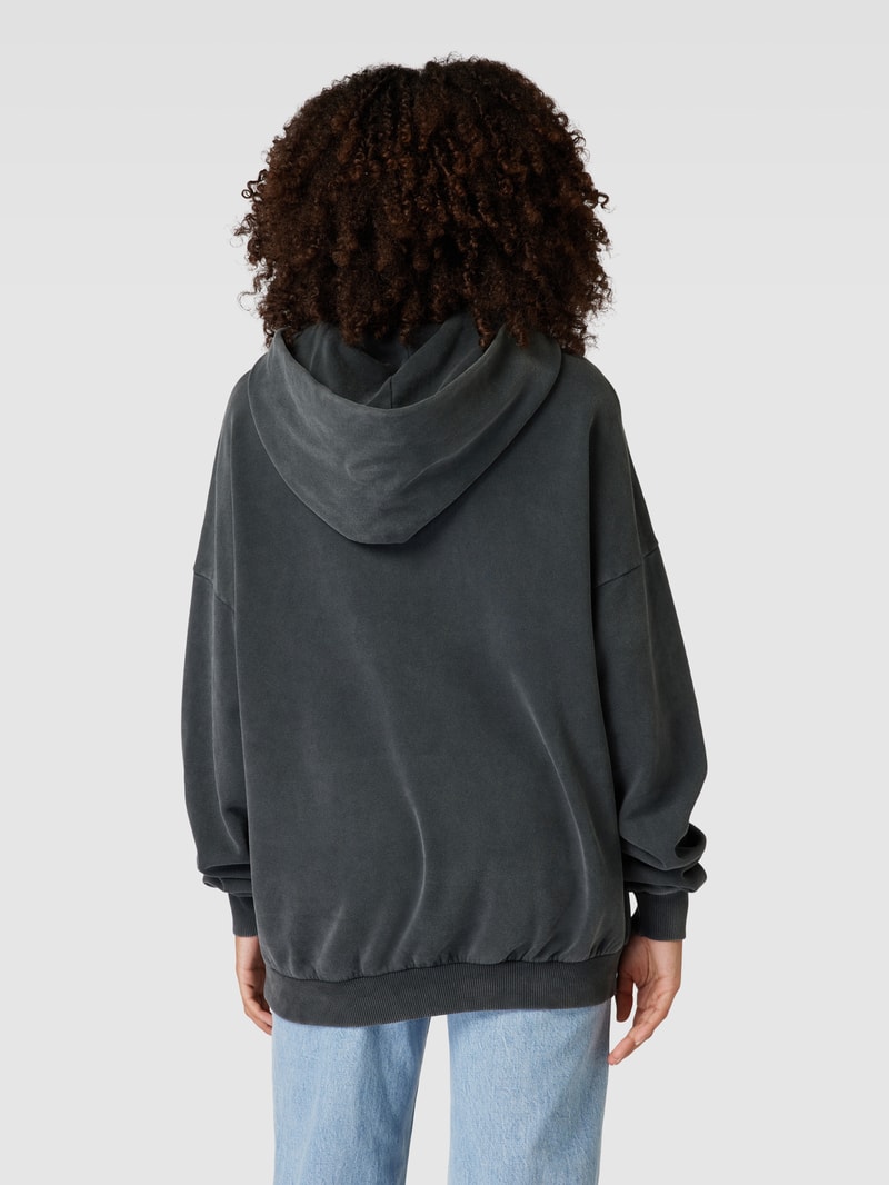 Hoodie mit Ziersteinbesatz in anthrazit