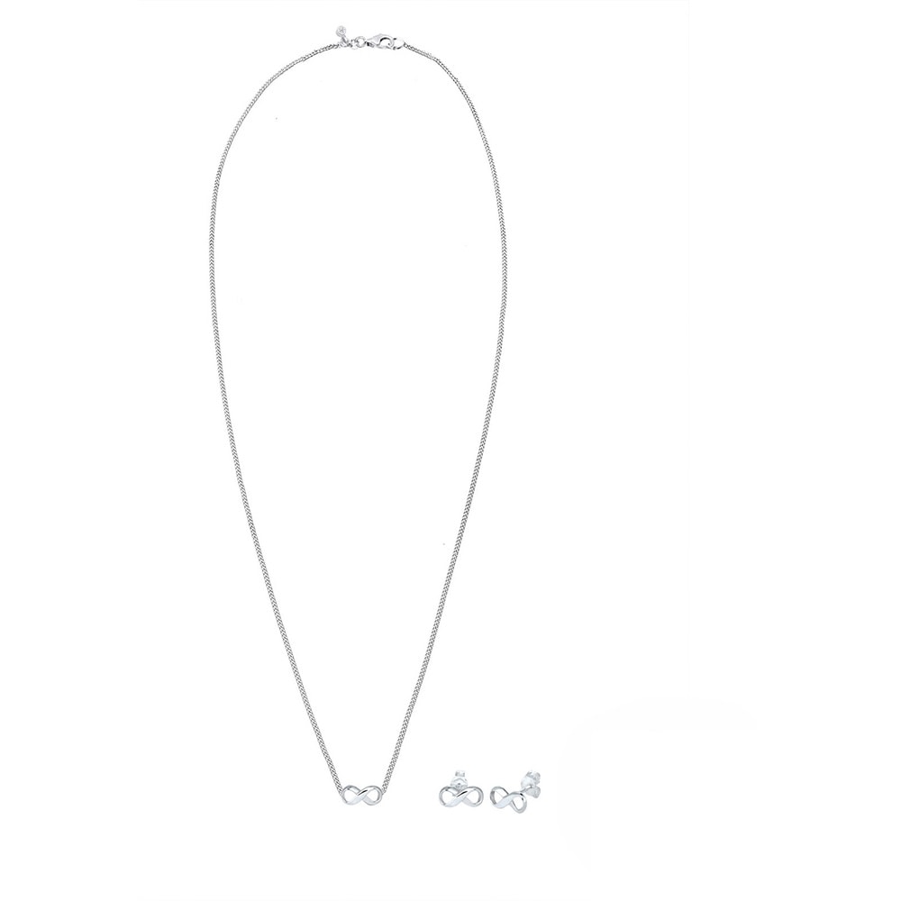 Elli Elli Ensemble de Bijoux Lot Symbole Infini Basic Collier Clous d'Oreille Femme -  Bijoux