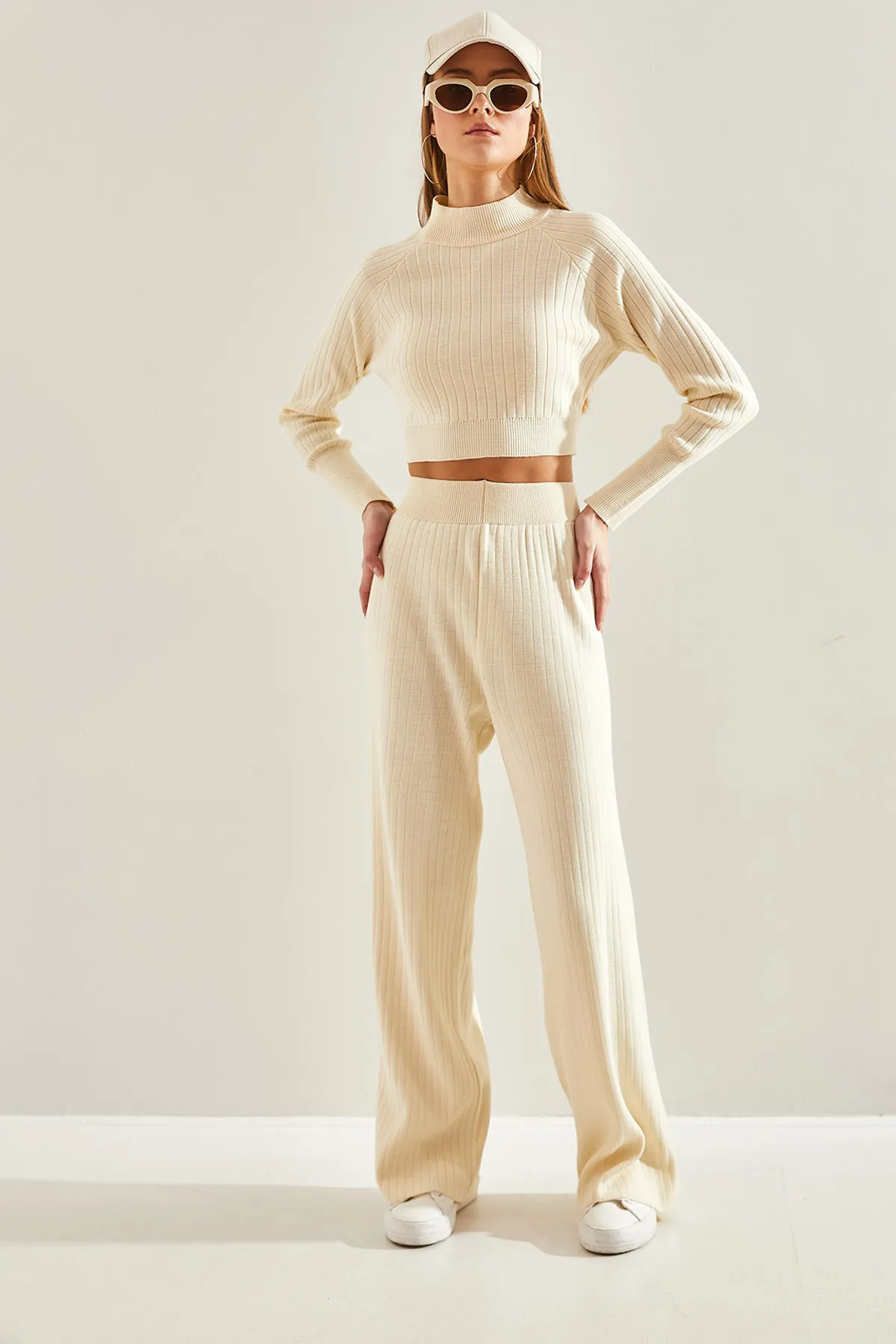Bianco Lucci  Damen-Strickober- und -Unterteil-Set