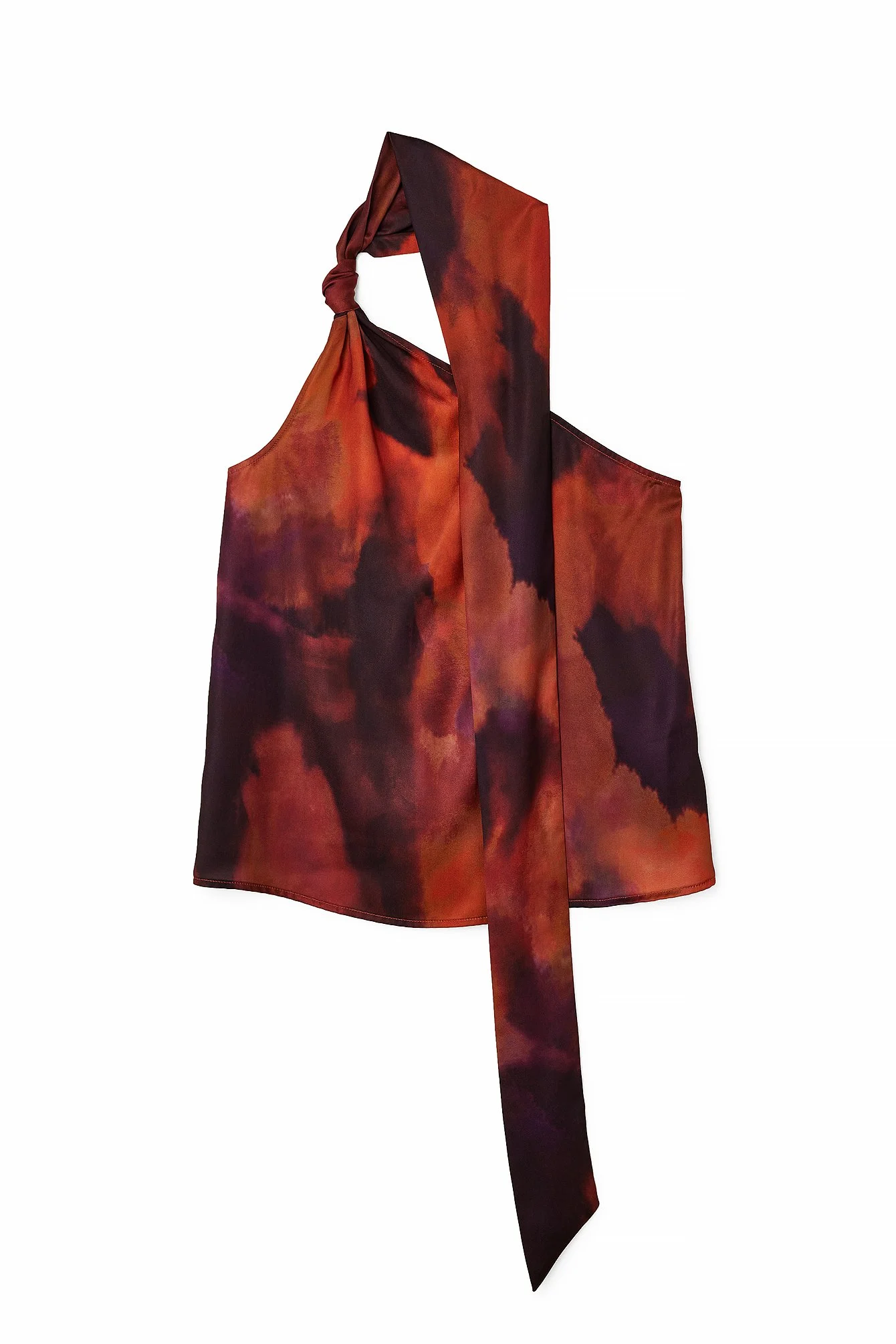 Bedrucktes Top mit Schaldetail