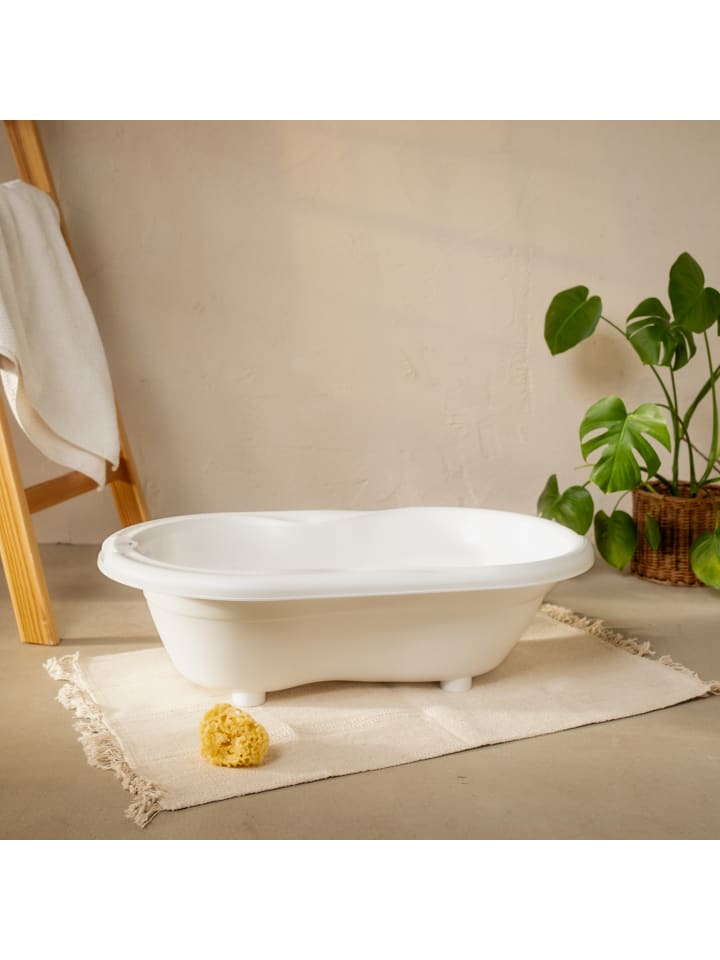 Rotho Babydesign Babybadewanne mit Antirutschmatte in der Innenseiten in Weiß günstig kaufen onesize