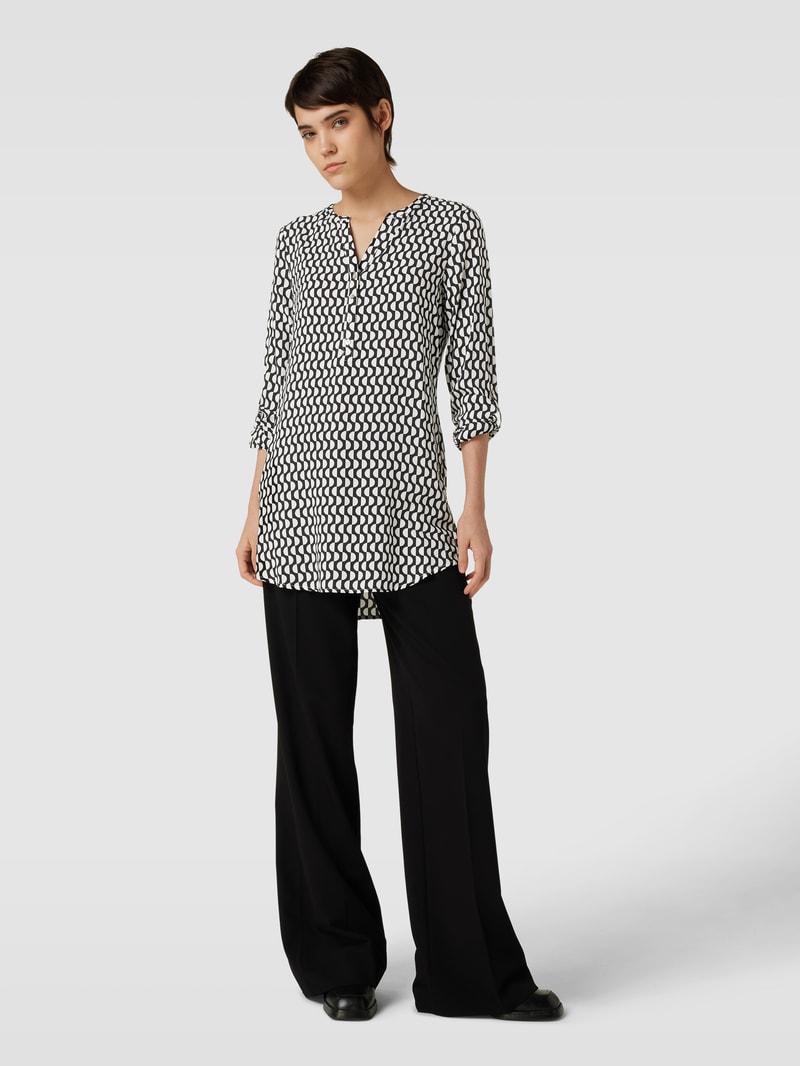 Bluse aus Viskose mit Allover-Print in black