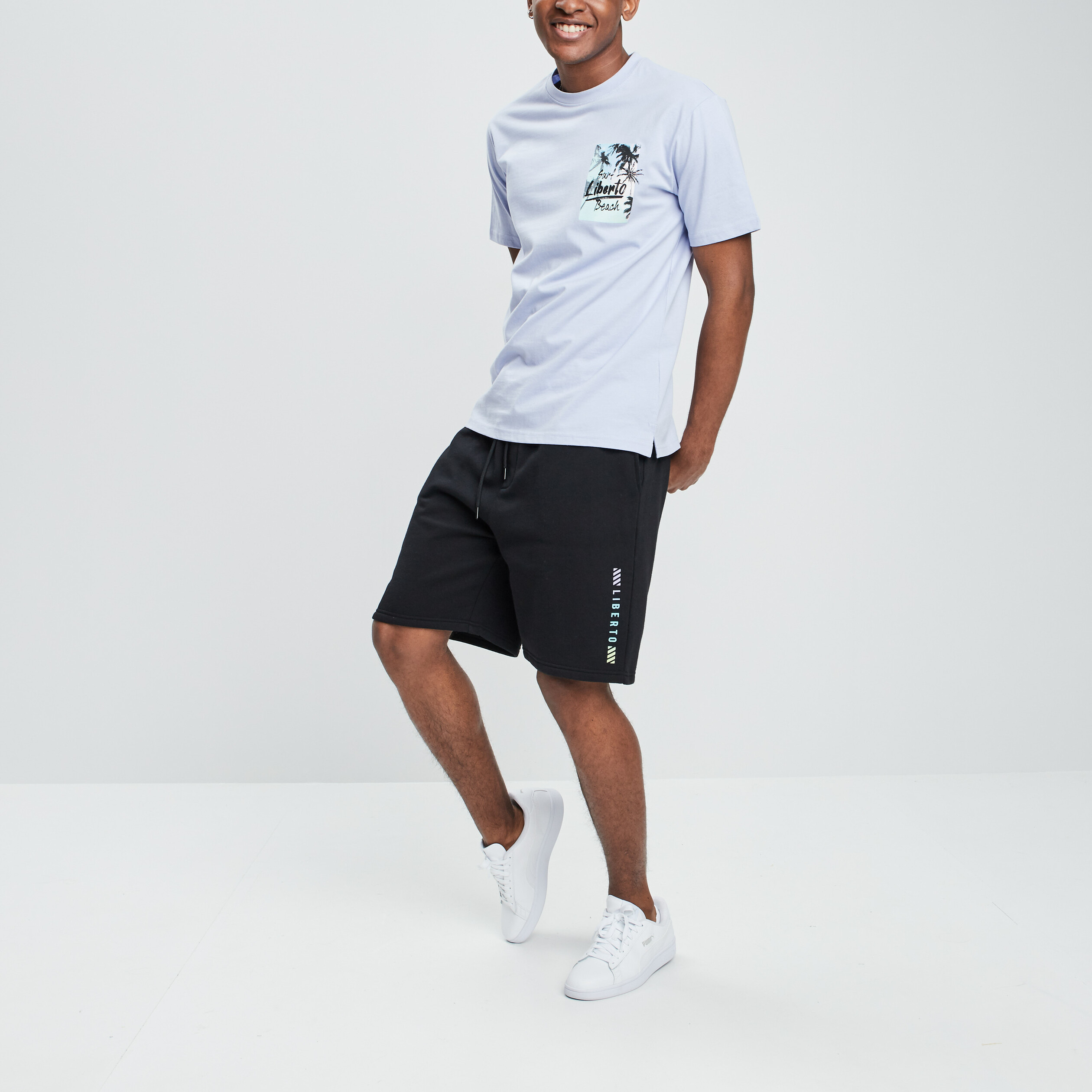 Short jogging droit à coulisse noir homme | La Halle