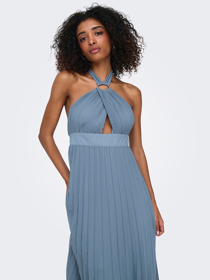ONLY Plisseekleid in Hellblau günstig kaufen
