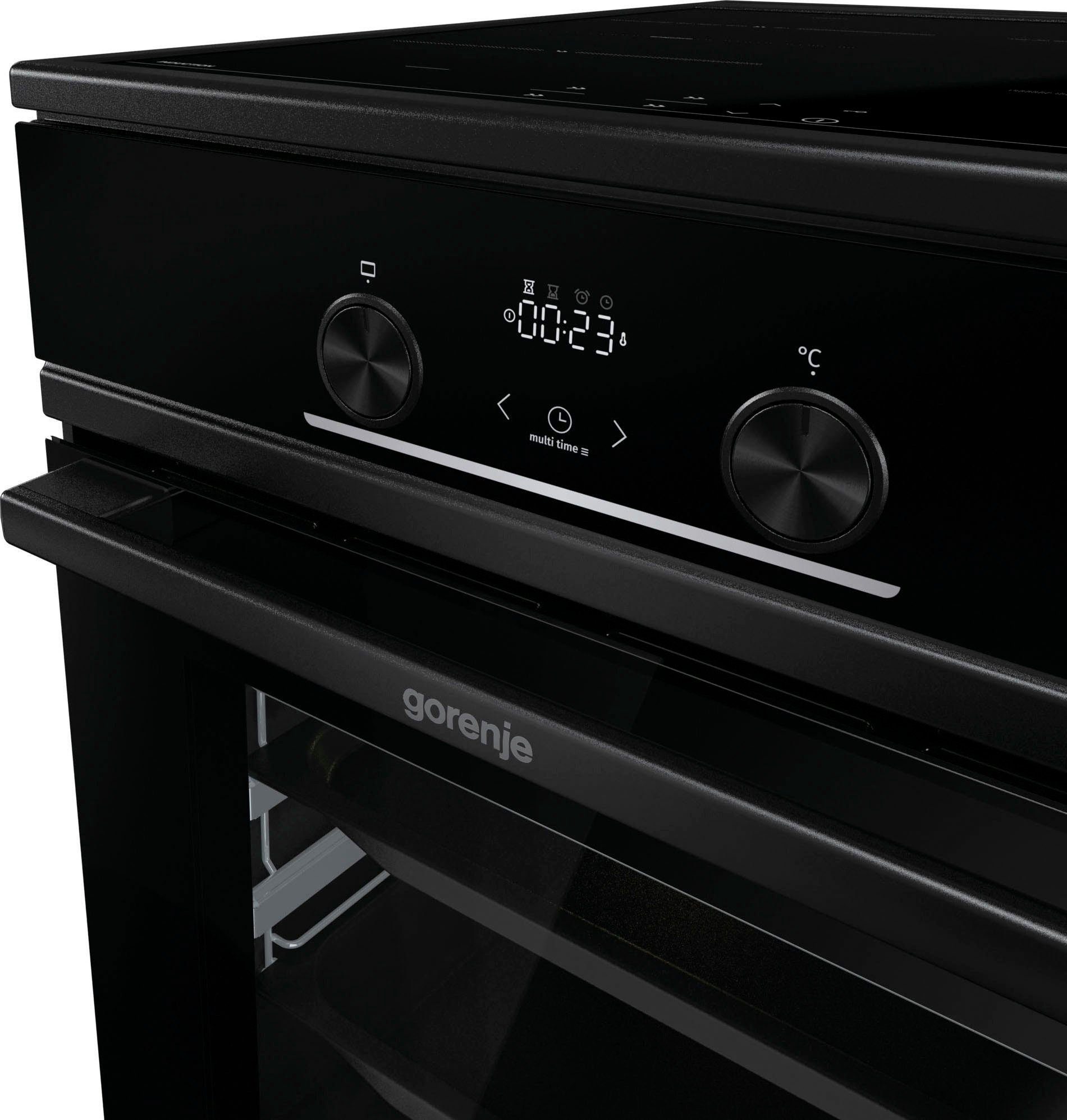 GORENJE Induktions-Standherd GEIT5C60BPG, mit 2-fach-Teleskopauszug, Aqua Clean