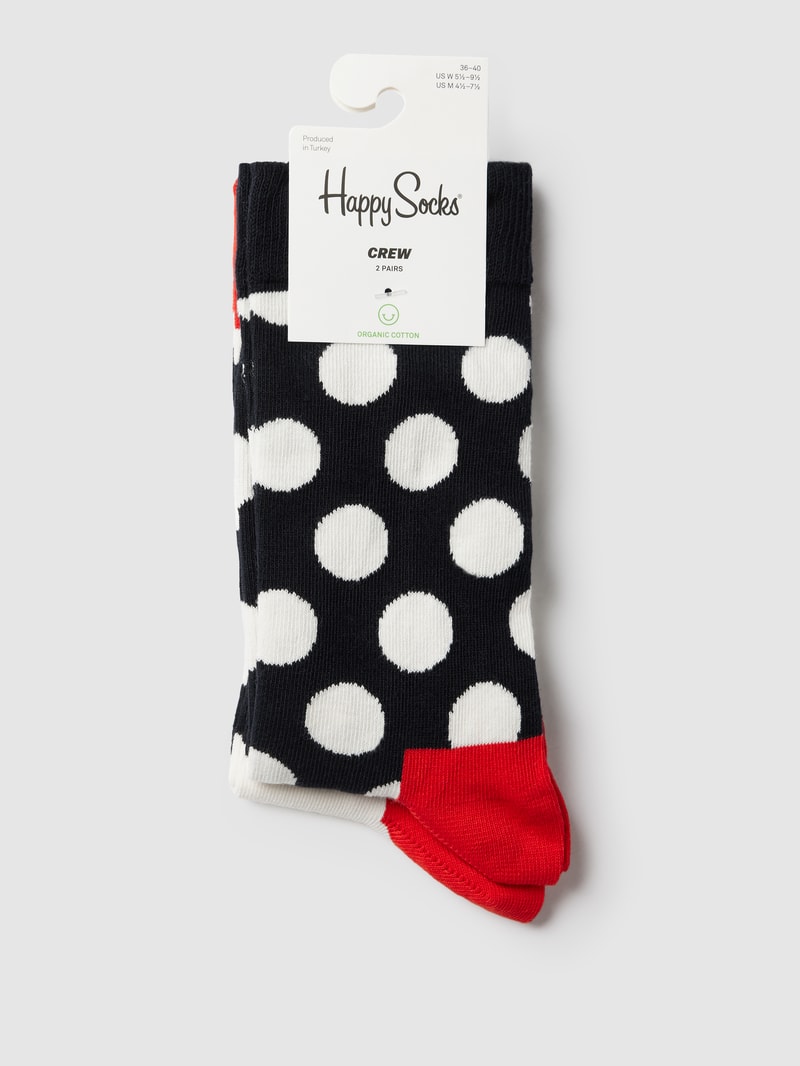 Socken mit Allover-Muster im 2er-Pack Modell 'Big Dot' in marineblau