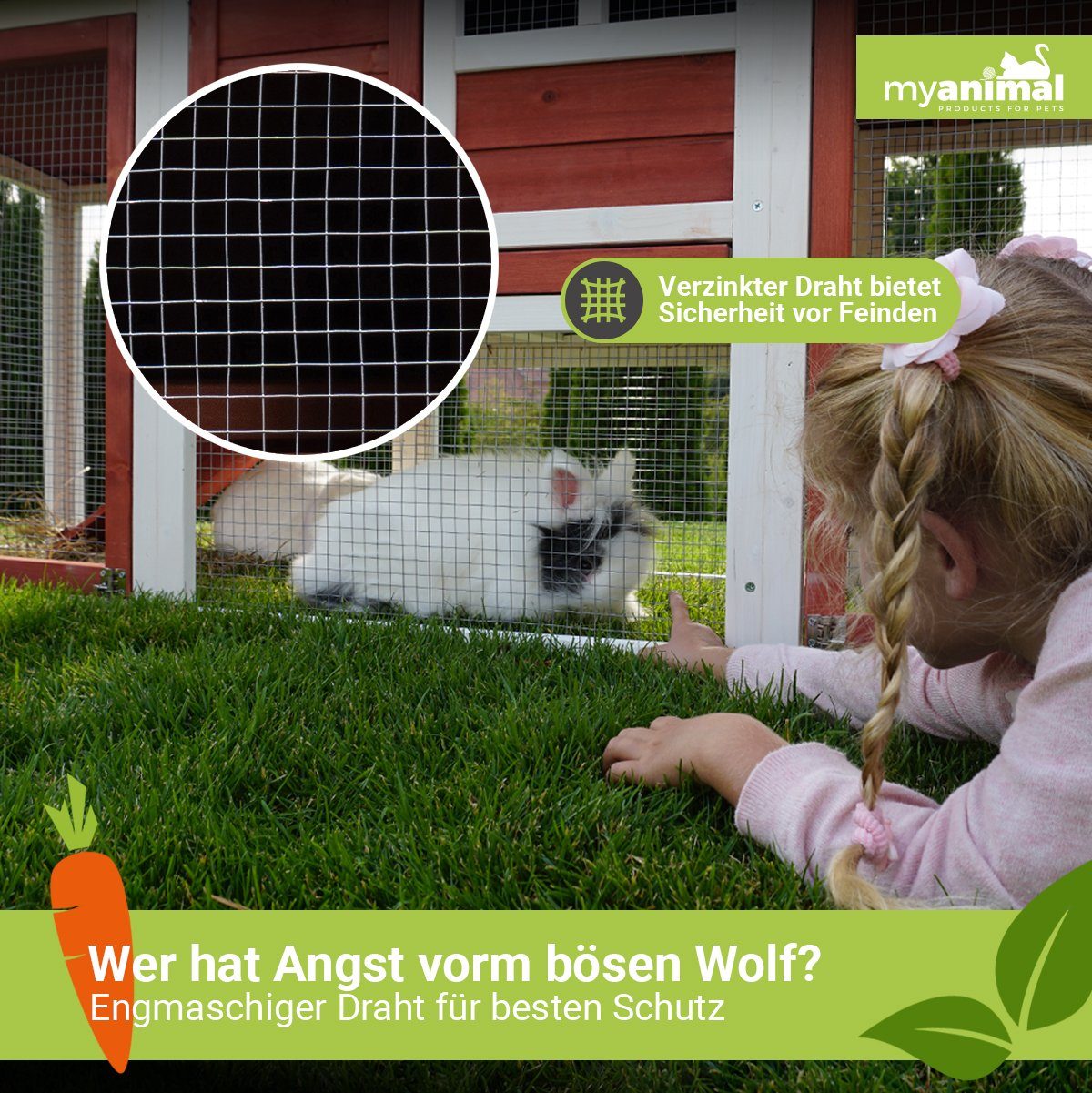 My Animal Kleintierstall XXL Hasenstall inkl. Gehege MH-31 - 2 Etagen - Wetter - & Winterfest, Doppelstockhaus - 3 Türen - Dach mit Teerpappe - Kaninchenstall Käfig
