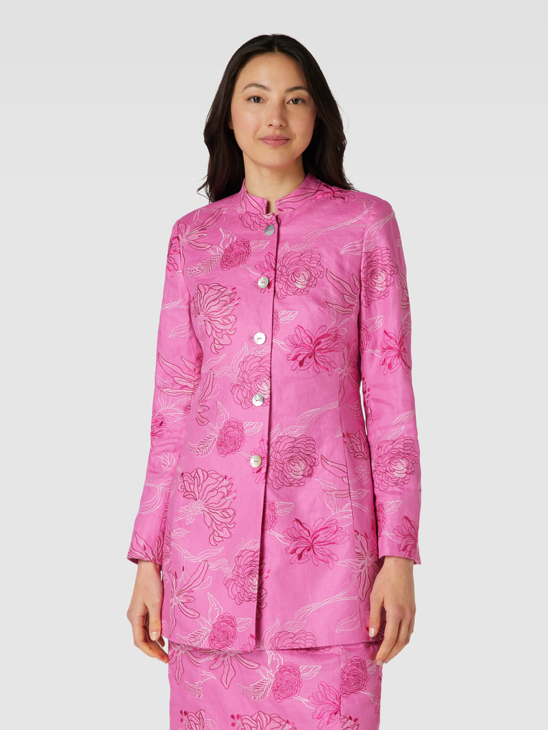 Blazer mit Stickereien in pink