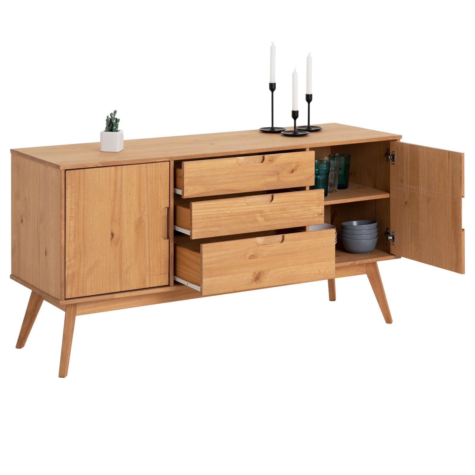 IDIMEX Sideboard TIVOLI, Sideboard Kommode Anrichte Kiefer massiv 2 Türen gebeizt skandinavisch