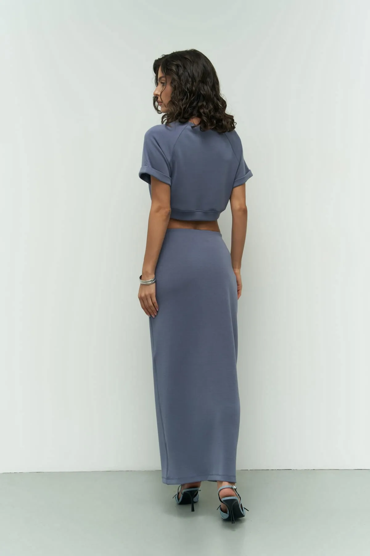 MAİ COLLECTİON  Paloma Indigo Crop Rock Set