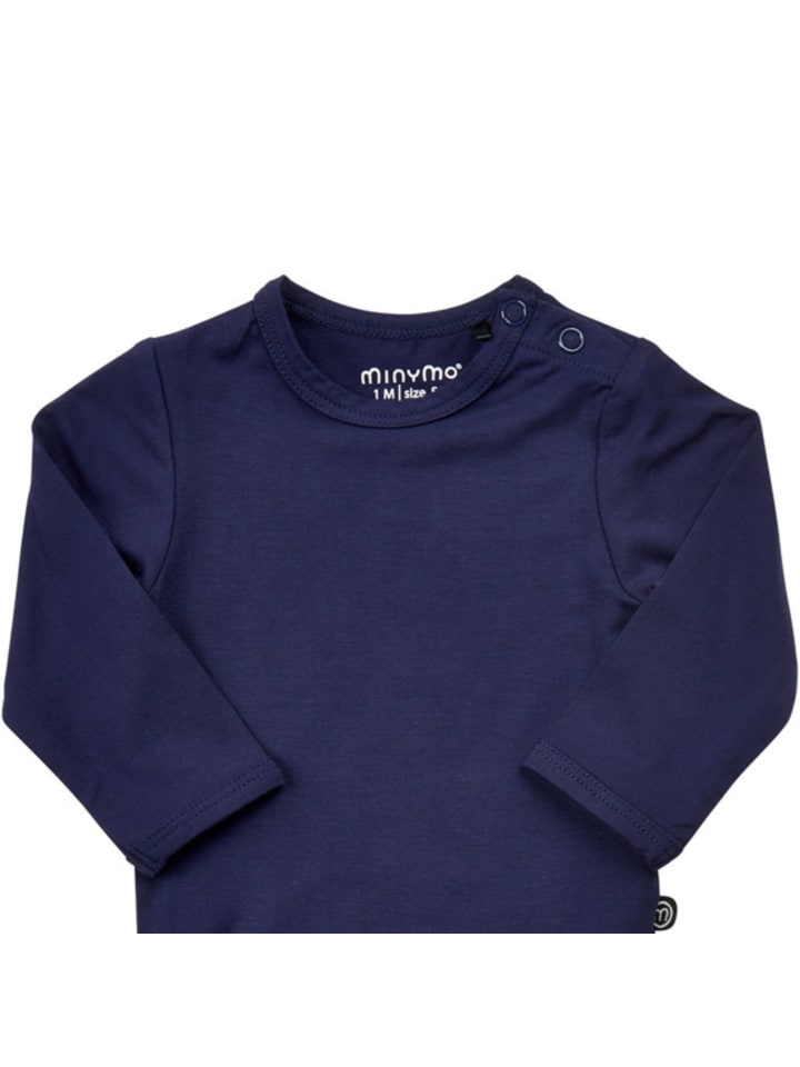 Minymo Baby Body Langarm Bamboo in Dunkelblau günstig kaufen