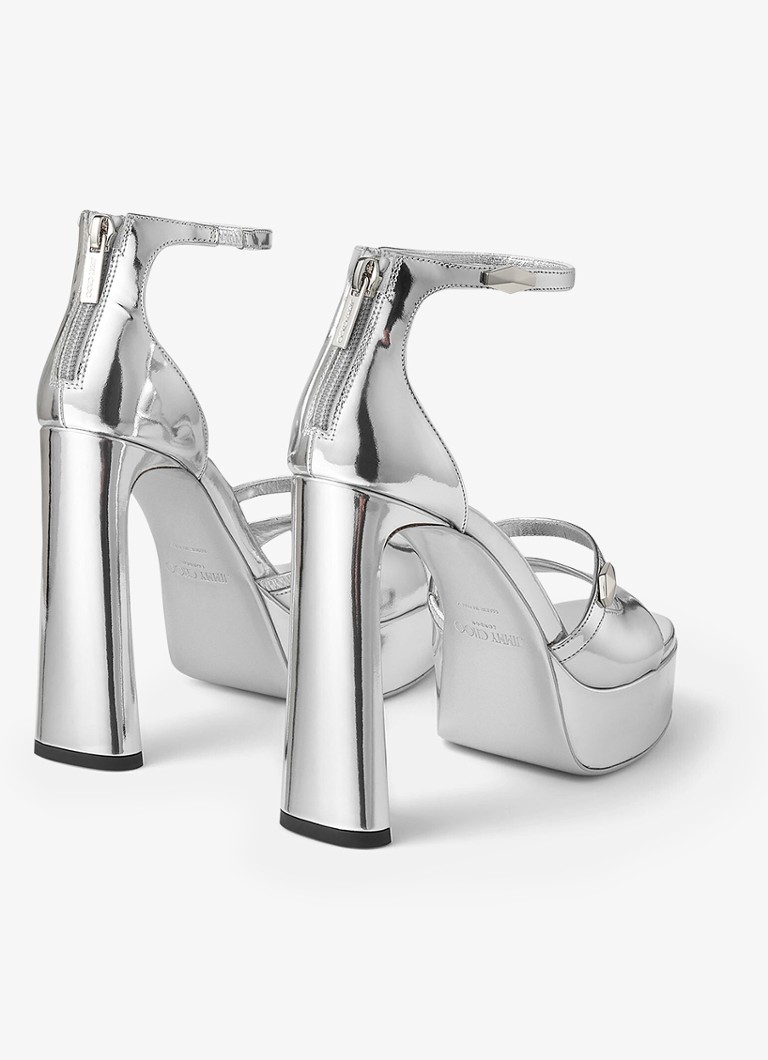 Jimmy Choo Claressa/PF 125 metallinhohtoiset vasikannahkasandaalit