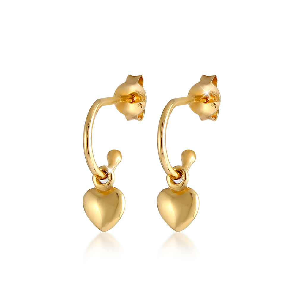 Elli Elli Boucles d'Oreilles Coeur Pendentif Amour Basic Boucles d'Oreille Femme (925/ Boucles d'oreilles