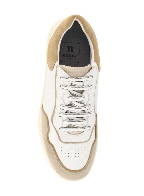 BOGGI MILANO, Sneaker, Leder, weiß-beige