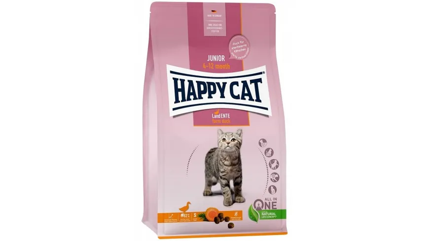 Happy Cat Katzentrockenfutter Young Junior Land Ente 300 g