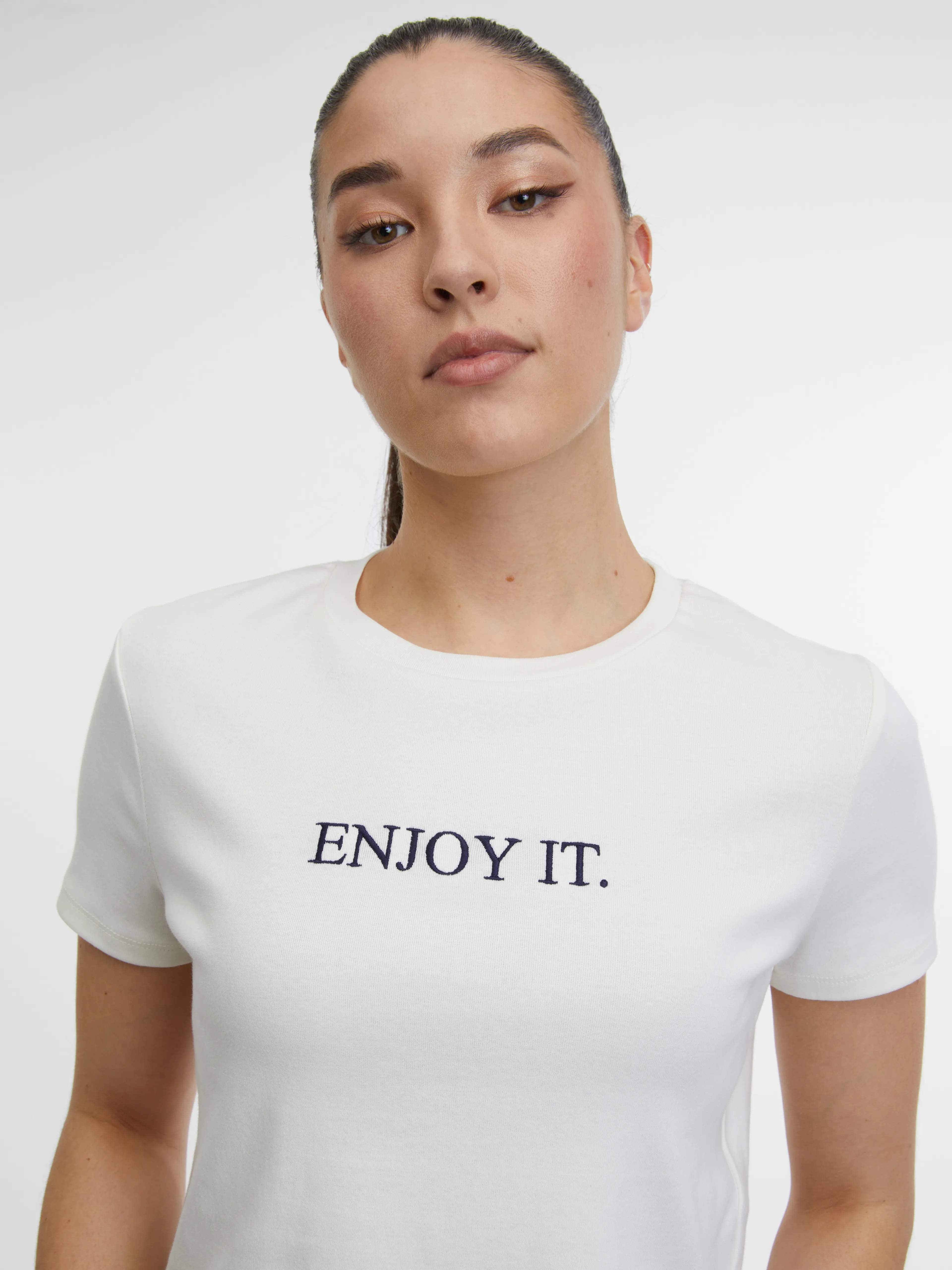 Cremefarbenes Damen-T-Shirt ORSAY