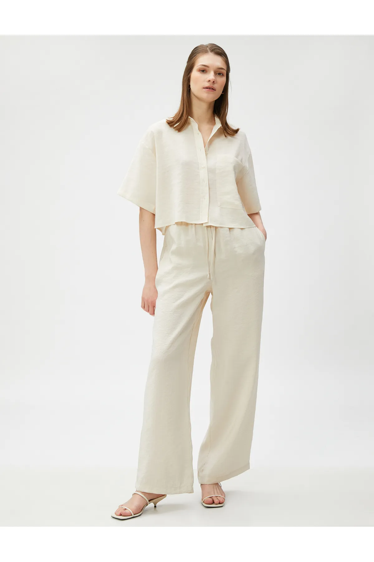 Koton  Modale, bequeme Hose mit Bindebund und Taschen