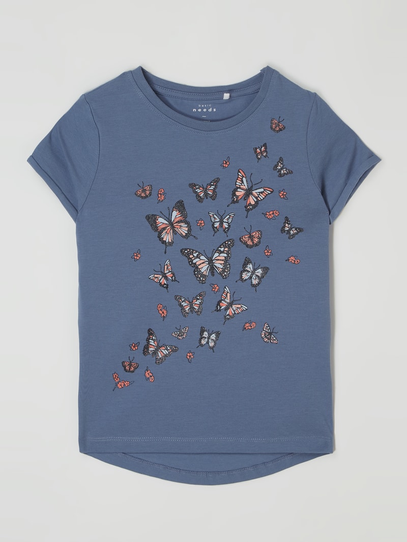 T-Shirt mit Print Modell 'Vix' in violett
