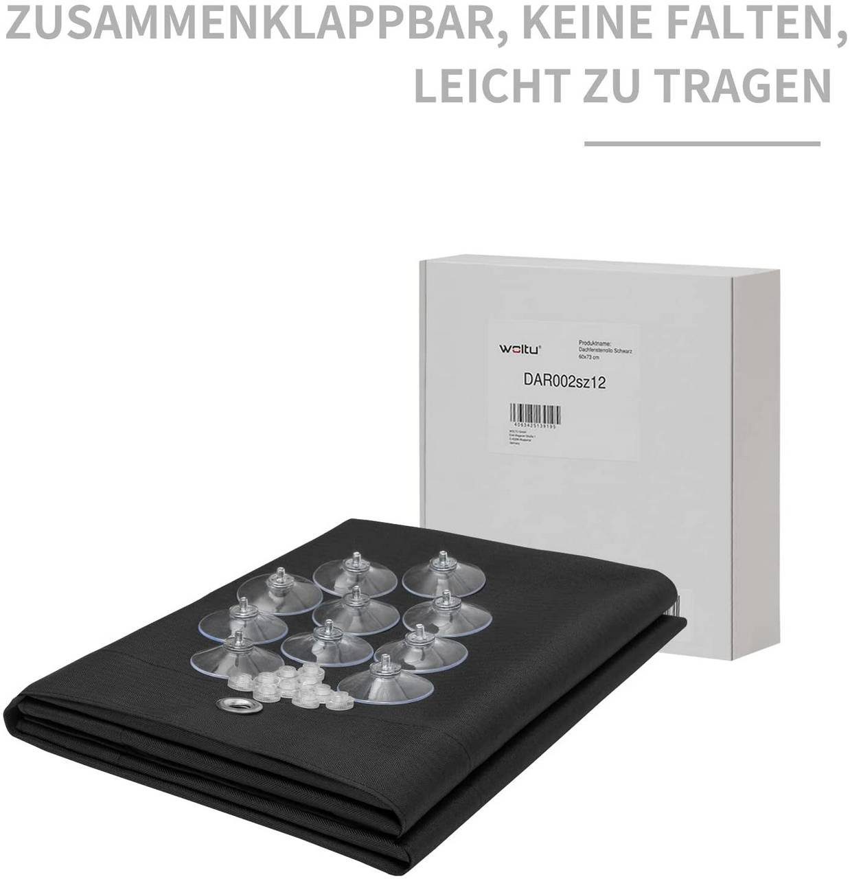 Dachfensterrollo, Woltu, 1x Thermorollo Dachfenster ohne Bohren, mit Saugnapf
