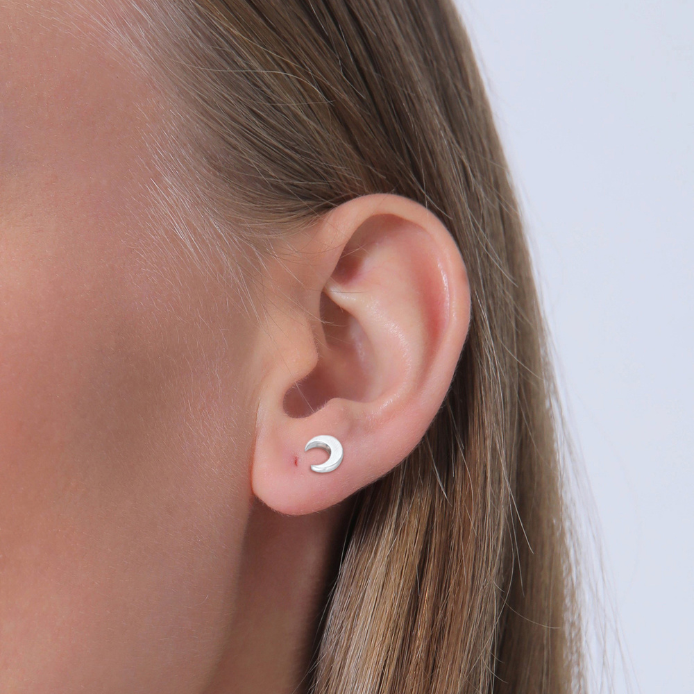 Elli Elli Boucles d'Oreilles Femmes clous d'oreilles lune Astro pièce unique en argent Bijoux