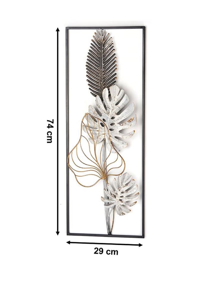 kobolo Metallbild MONSTERA in Gold günstig kaufen onesize