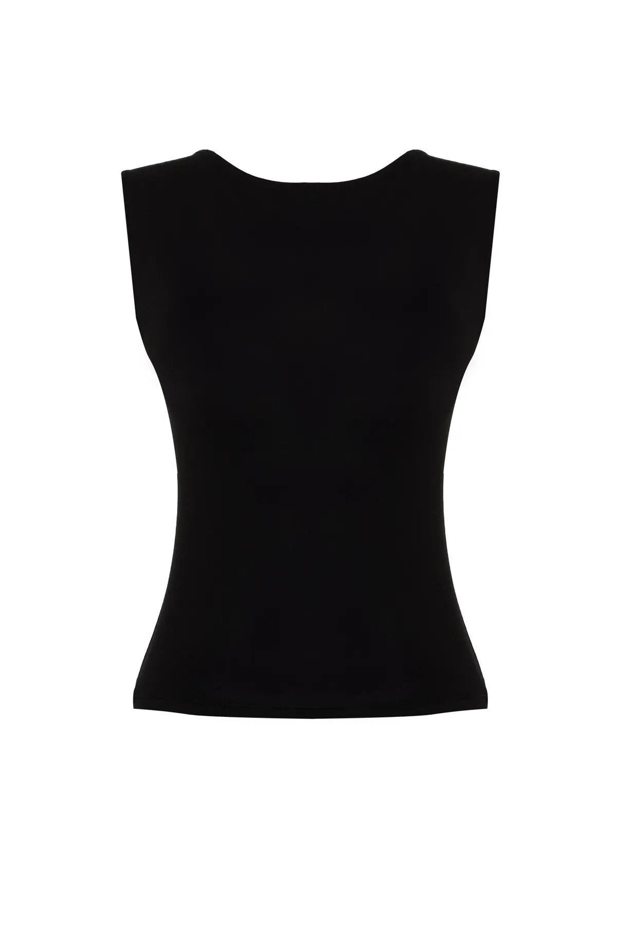 Trendyol Collection  Schwarze, rückenfreie, taillierte, elastische Strickbluse aus Baumwolle in normaler Länge TWOSS24BZ00031