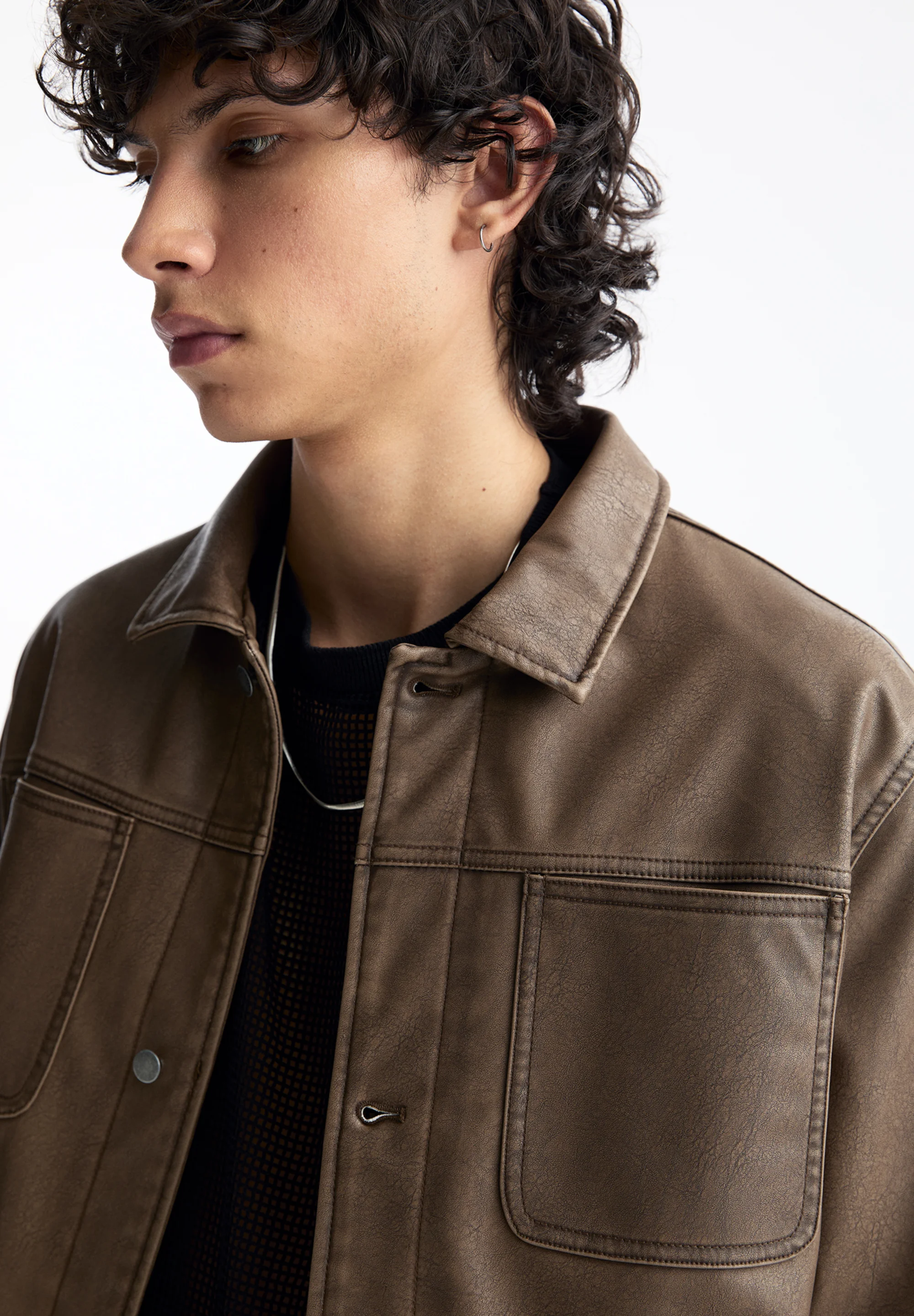 PULL&BEAR UTILITY - Chaqueta de piel sintética