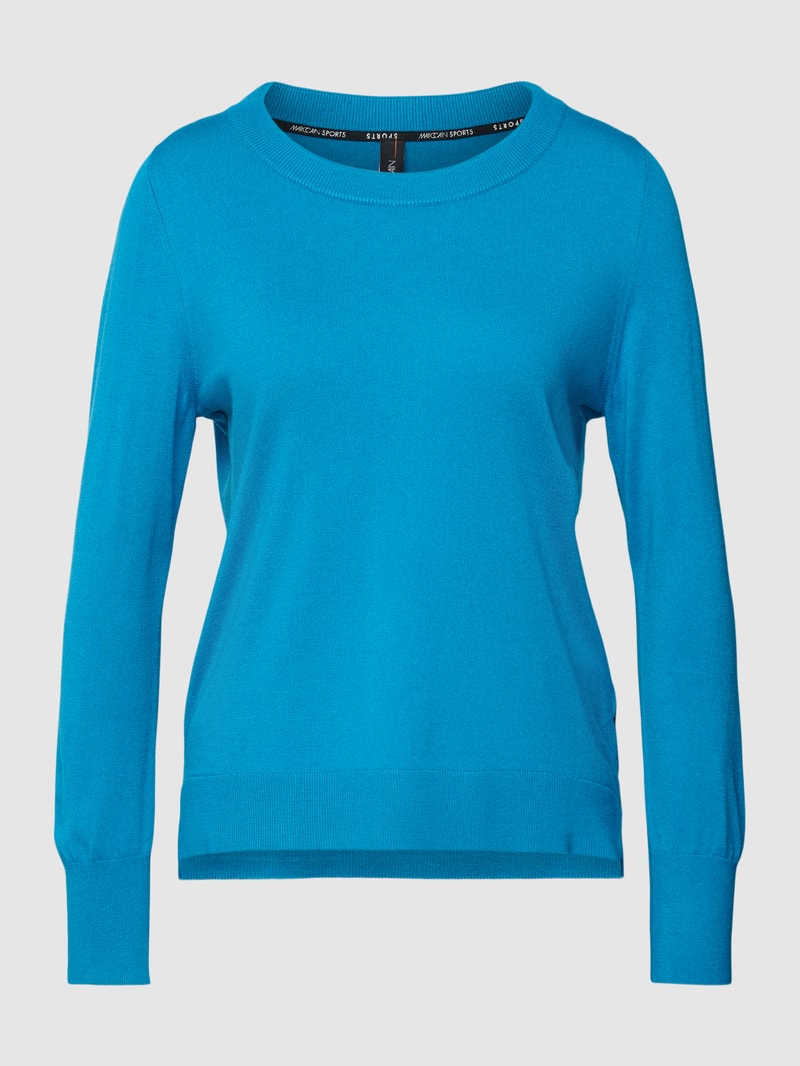 Strickpullover mit Rundhalsausschnitt in petrol