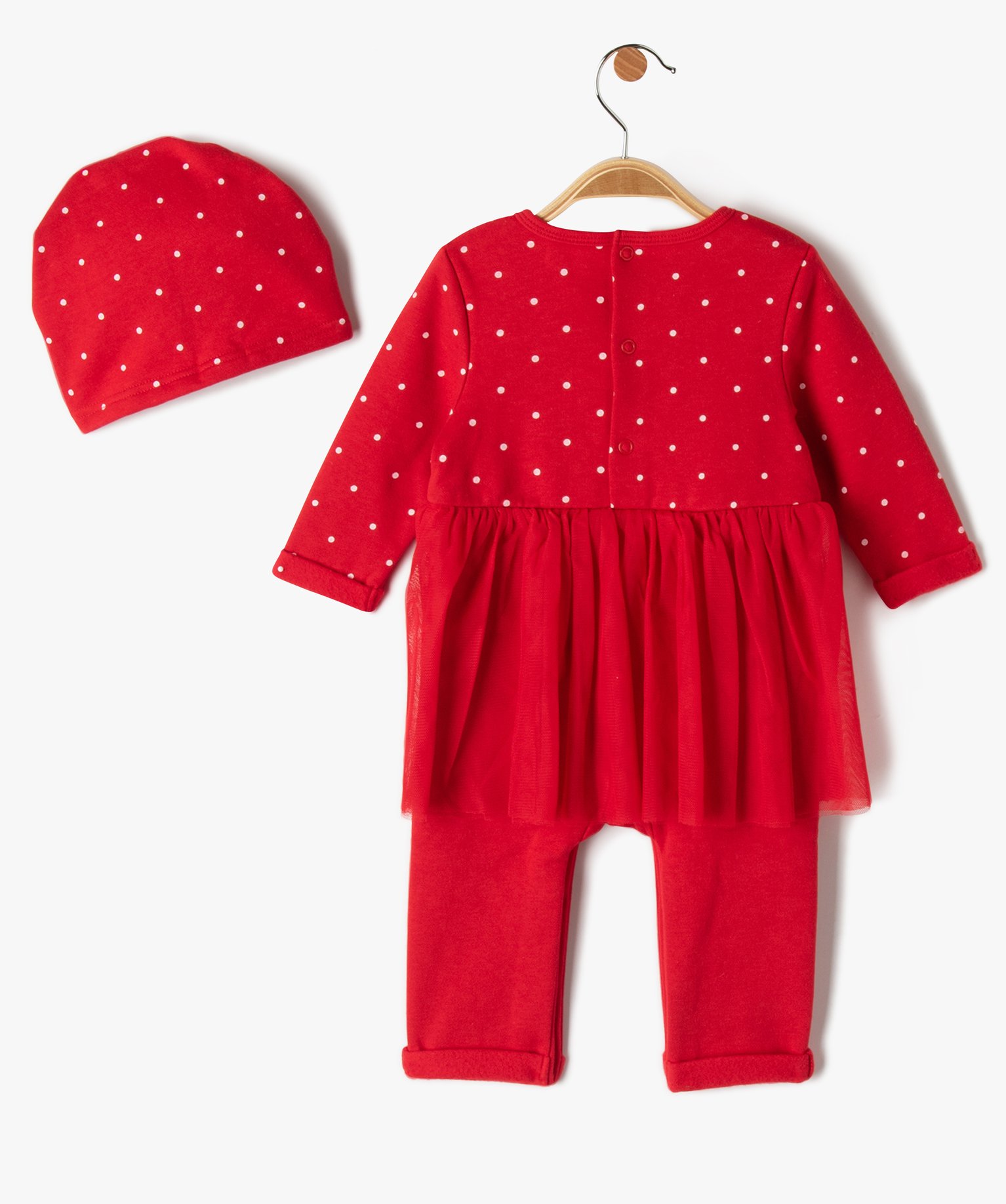 Ensemble bébé fille 2 pièces spécial Nol : combinaison... rouge | GEMO