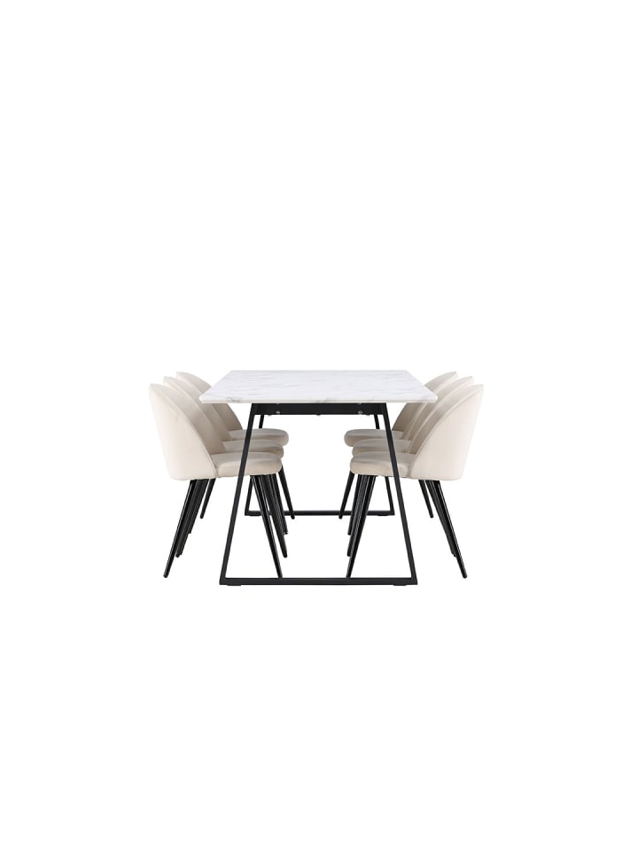 ebuy24 Essgruppe Malaga (7-teilig) Beige 200 x 90 cm günstig kaufen onesize