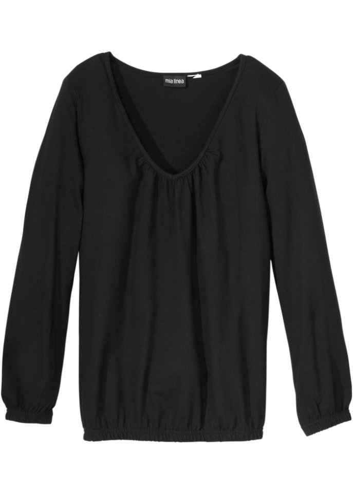 Baumwoll Langarmshirt mit Gummizug