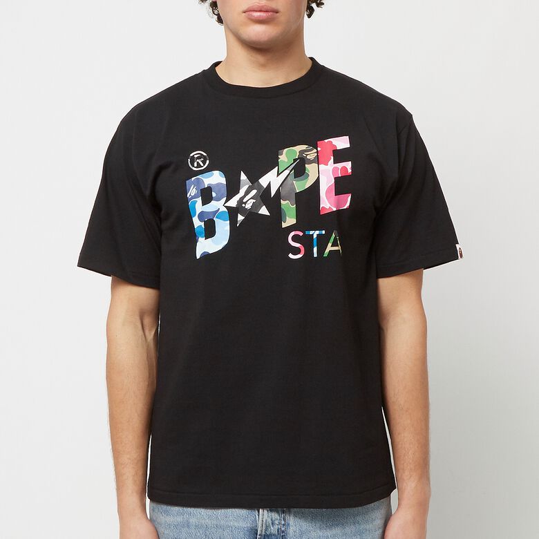 A Bathing Ape ABC Camo Crazy Bape STA Logo Tee Black