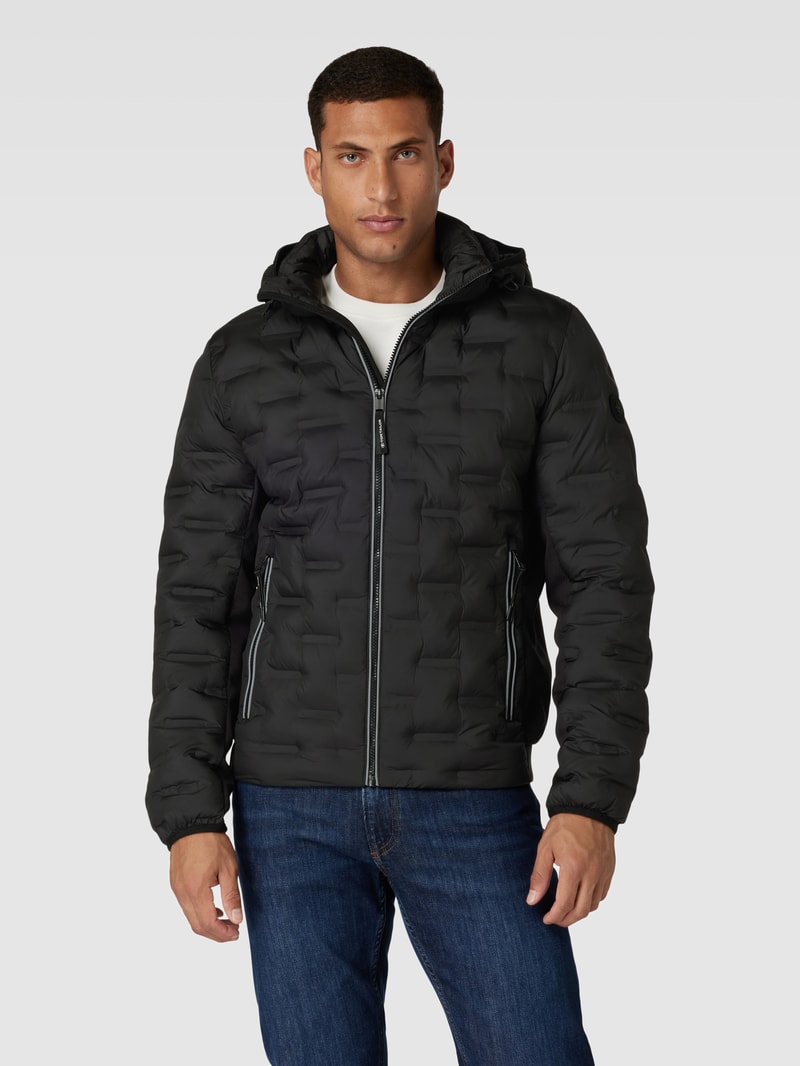 Hybridjacke mit Label-Detail Modell 'REPEAT' in schwarz