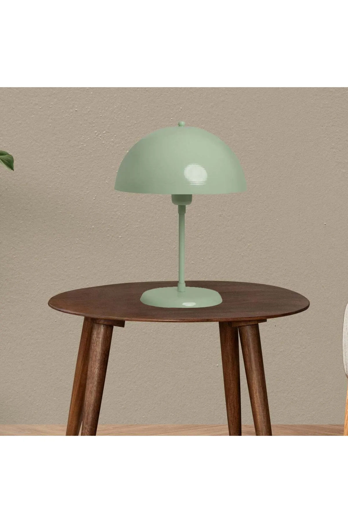 Bamyum  Lipeo Kleine Tischlampe 30cm, Pilz Lampe Metall, Minzgrün Lampe