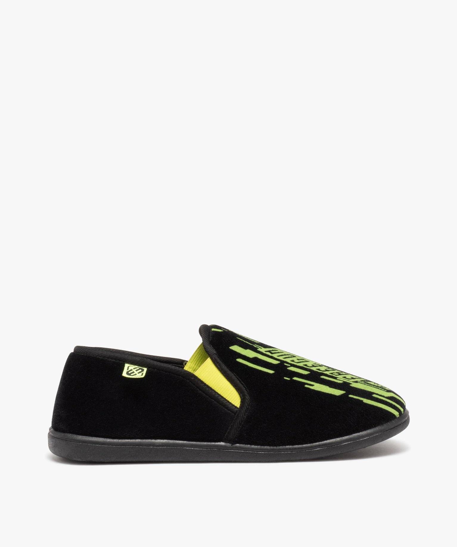 Chaussons en velours imprimé Garçon - Freegun noir | GEMO