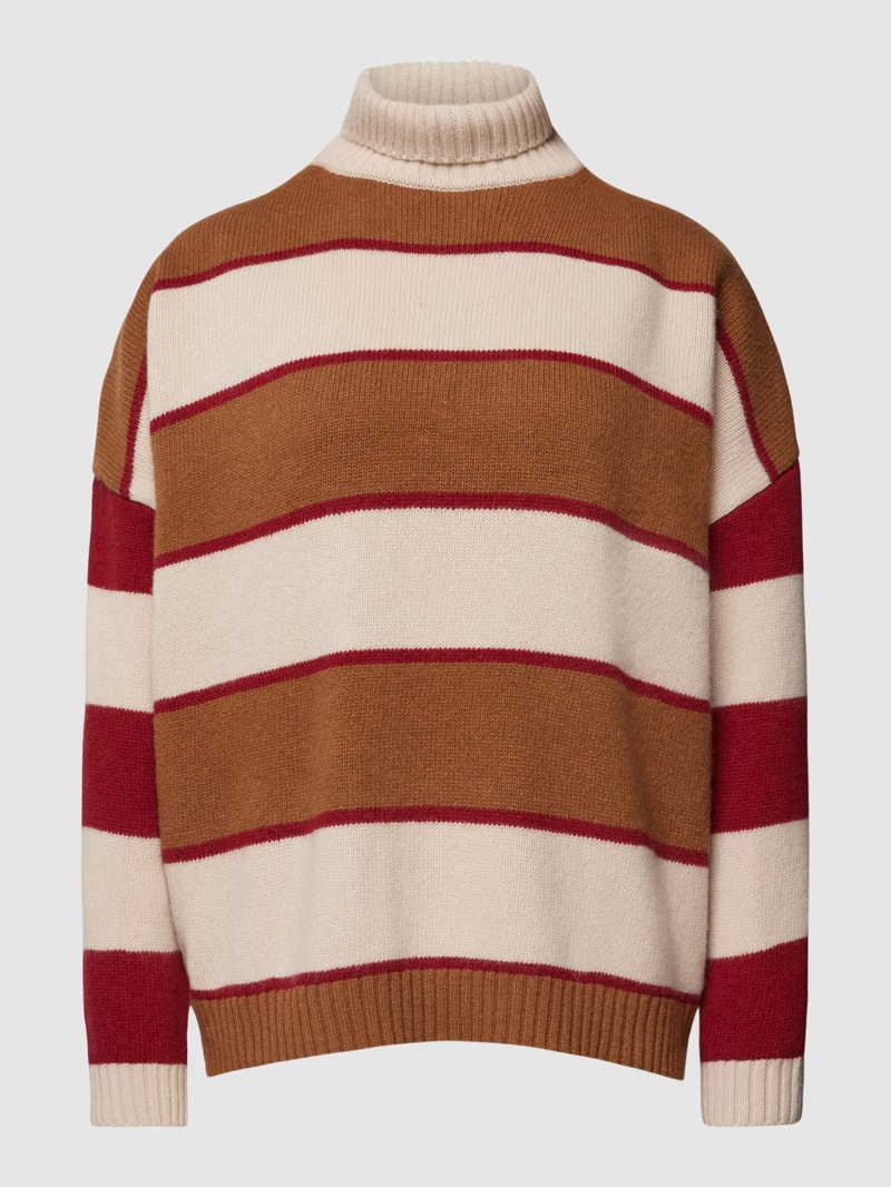 Strickpullover mit Stehkragen Modell 'BENITO' in camel meliert