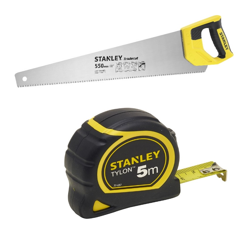 Ruční pila Stanley STHT1-20352SB Tradecut Universal 550 mm + měřicí pásmo Tylon 5 m - 19 mm 0-30-697