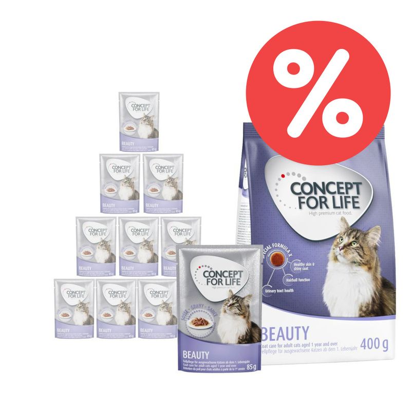 400 g Concept for Life Trockenfutter + 12 x 85 g Nassfutter in Soße zu TOP-Preisen