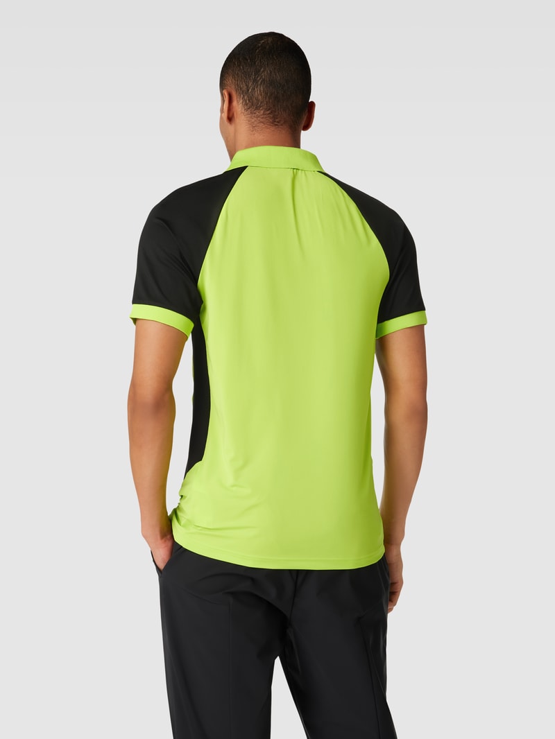 Poloshirt in Two-Tone-Machart Modell 'Pauletech' in neon grün