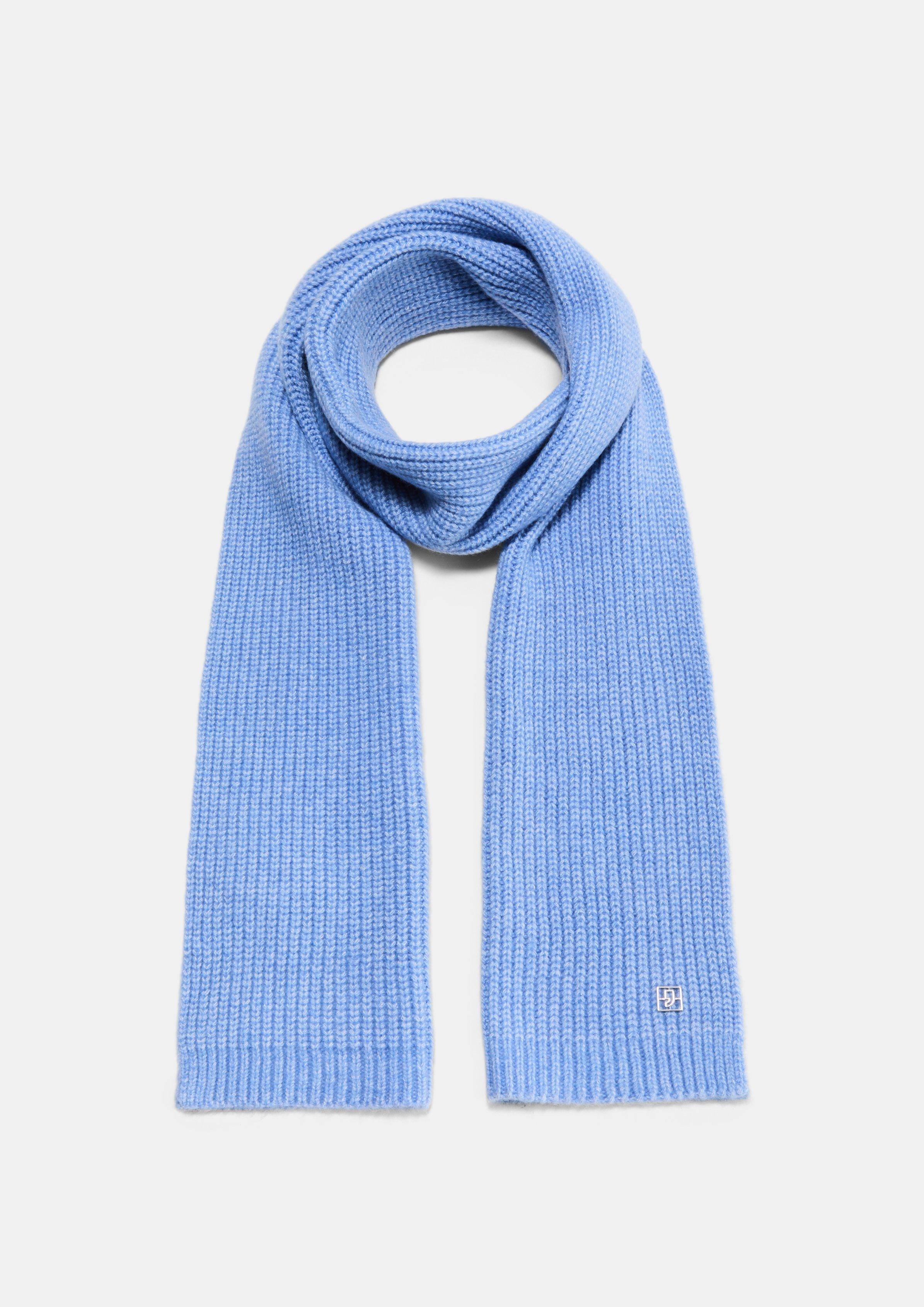 Strickschal mit Rippstruktur - himmelblau