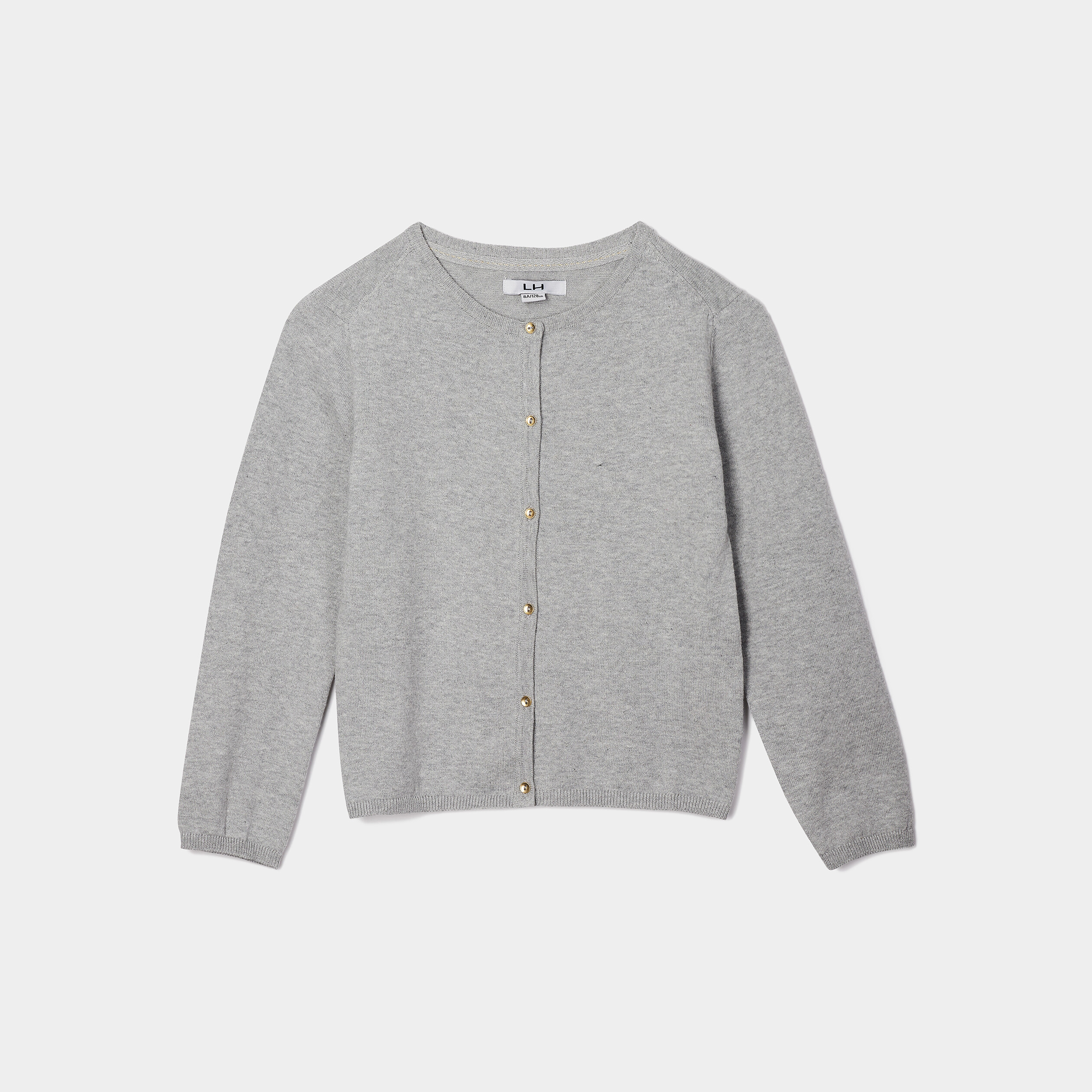Gilet boutonné gris fille | La Halle